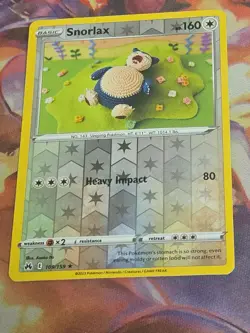 Snorlax 109/159 SWSH: Crown Zenith Rare Reverse HoloPokemon Card. NM - Image 1