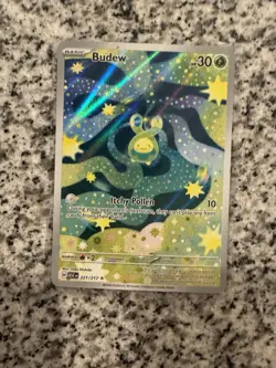 Ascended Heroes Budew 221/217 Illustration Rare Full Art Pokemon Card - Image 1