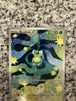 Ascended Heroes Budew 221/217 Illustration Rare Full Art Pokemon Card - Image 4