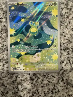 Ascended Heroes Budew 221/217 Illustration Rare Full Art Pokemon Card - Image 5