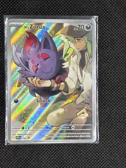 Pokemon TCG N's Zorua SVP 189 Black Star Promo Card - NM - Image 3