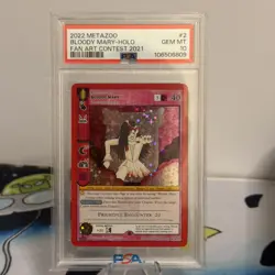 MetaZoo Bloody Mary Full Holo Card 2/20 Fan Art 2021 PSA 10 GEM MINT - Image 1