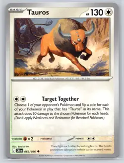 Tauros 069/086 Uncommon ME04: Chaos Rising Pokemon Card NM - Image 1