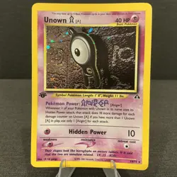 Unown A 14/75 1st Edition Holo Rare Neo Discovery Vintage WOTC Pokemon TCG Card - Image 1