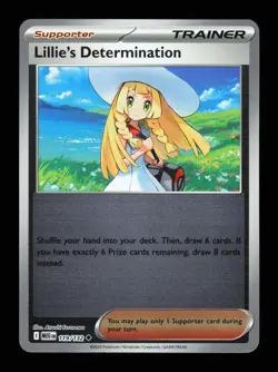 Lillie's Determination 119/132 Reverse Holo Mega Evolution Uncommon Pokemon LP - Image 1