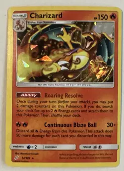 Charizard (14/181) Cracked Ice Holo Team Up Pokemon Card - NM/LP - Image 1