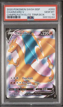 Charizard V 050/073 Champion's Path Elite Trainer Box Pokemon PSA 10 GEM mint🔥 - Image 1