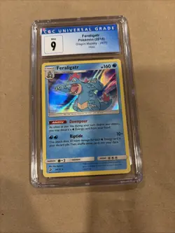Pokemon TCG Feraligatr 24/70 Holo Rare Sun & Moon Dragon Majesty CGC 9 Mint - Image 1