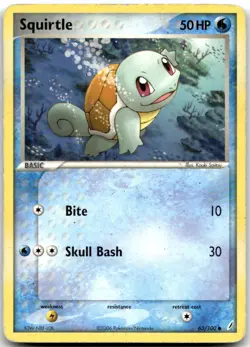 Squirtle 63/100 Common Crystal Guardians Pokemon Damaged - Image 1