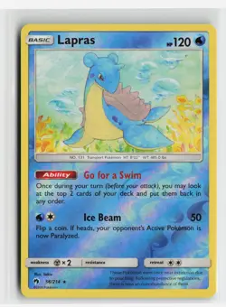 Lapras 56/214 Lost Thunder R Reverse Holo NM/M Pokemon - Image 1