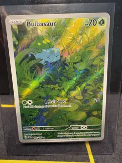 Pokemon Scarlet & Violet 151 - Bulbasaur Illustration Rare Holo (NM) 166/165 - Image 1