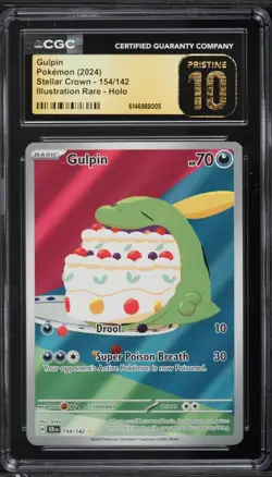 2024 Pokemon Scarlet & Violet Stellar Crown IR Gulpin #154 CGC 10 PRISTINE - Image 1