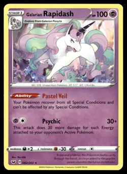 Galarian Rapidash 082/202 Rare Sword & Shield Pokemon NM - Image 1