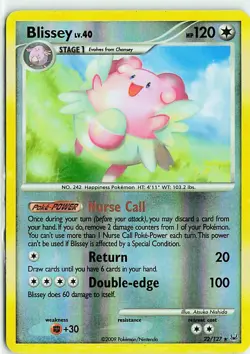 Blissey 22/127 Rare Platinum Pokemon Reverse Holo Moderately Played - Image 1
