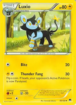 Luxio 45/122 Uncommon BREAKpoint Pokemon Near Mint - Image 1