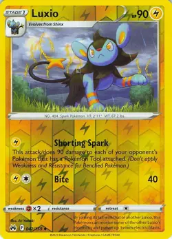 Luxio 042/159 Uncommon Crown Zenith Pokemon Reverse Holo Near Mint - Image 1