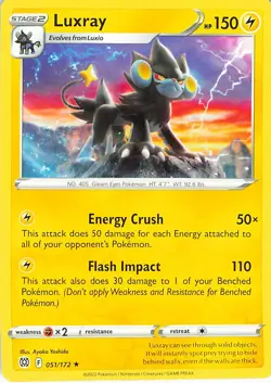 Luxray 051/172 Rare Brilliant Stars Pokemon Near Mint - Image 1