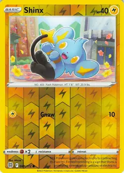 Shinx 049/172 Common Brilliant Stars Pokemon Reverse Holo Near Mint - Image 1