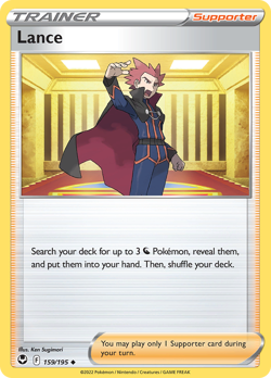 Lance 159/195 Uncommon Silver Tempest Pokemon Reverse Holo Near Mint - Image 1