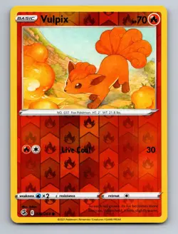 Vulpix 028/264 Common Fusion Strike Pokemon Near Mint Reverse Holo - Image 1