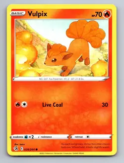 Vulpix 028/264 Common Fusion Strike Pokemon Near Mint - Image 1