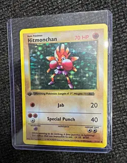 Hitmonchan Base Set 1st Edition Holo Rare 7/102 (1999 WOTC) English - Image 1