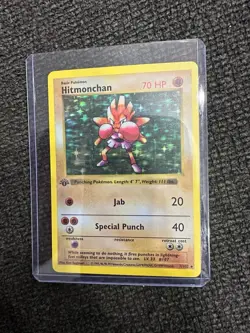 Hitmonchan Base Set 1st Edition Holo Rare 7/102 (1999 WOTC) English - Image 2