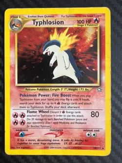 Pokemon TCG Typhlosion 18/111 Neo Genesis Unlimited Holo Rare DMG - Image 1