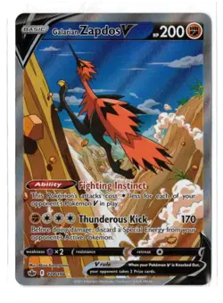 Galarian Zapdos V 174/198 Ultra Rare Chilling Reign Pokemon Near Mint - Image 1