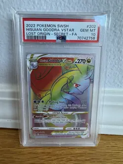 PSA 10 Mint Hisuian Goodra VSTAR Secret Rare Lost Origin Pokemon Card #202 - Image 1