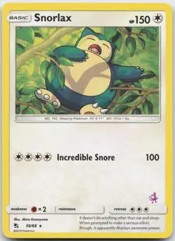 Snorlax - 50/68 (Mewtwo Stamped) 050/068 Promo Battle Academy Pokemon Near Mint - Image 1