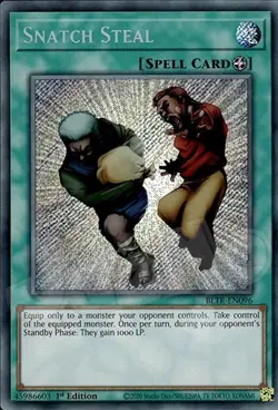 Yugioh - Snatch Steal - 1st Edition Secret Rare NM - Plus Free Holo Card - Image 1