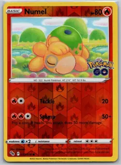 Numel 013/078 Common Pokemon GO Pokemon Reverse Holo Near Mint - Image 1