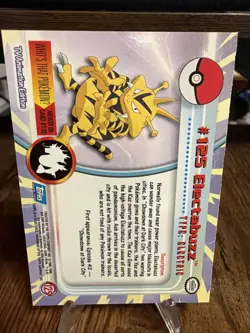 Pokemon 2000 Topps TV Animation Edition Series 3 #125 Electabuzz Blue Logo - Image 2