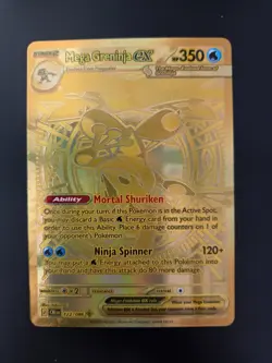 Pokemon TCG Mega Greninja ex 122/086 Gold Mega Hyper Rare ME4: Chaos Rising M/NM - Image 1