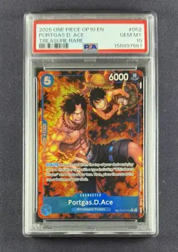 Portgas.D.Ace (TR) OP08-052 Royal Blood PSA 10 Treasure Rare One Piece English - Image 1
