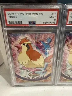 1999 Topps Pokemon TV Animation Series 1 Pidgey Pidgeotto Pidgeot Lot PSA Mint 9 - Image 2