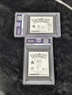 PSA 9 Lot Topps Merlin Pokemon Sticker 56 171 Mankey 1999 - Image 2