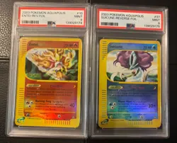 2003 Pokemon Aquapolis Entei & Suicune Rev Holo Sequential PSA 9🔥 2 Card Lot - Image 1