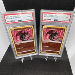 Pokemon GO Radiant Charizard #011 PSA 10 & 9 Graded Lot (2) English NEW CERTS!! - Image 1