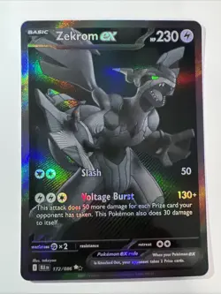 ❗ Zekrom ex 172/086 Sv: Black Bolt Holo Pokemon Card TCG Rare 🔥📈❗❗ - Image 1