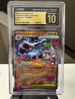 Pokemon TCG Mega Charizard X ex Holo Japanese M2 013/080 RR 2025 CGC 10 - Image 1