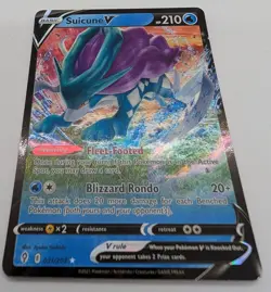 Suicune V 031/203 Evolving Skies Holo Ultra Rare Pokemon Card TCG - Image 1