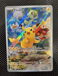 Pikachu SVP/SV Promo 027 Holo Promo 2023 English 60 HP Adventuring Together - Image 1