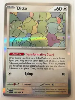 Ditto 132/165 Rare 151 Pokemon Holo Near Mint - Image 1