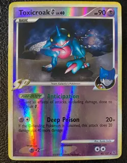 Pokemon TCG - Toxicroak G 40/127 Lv. 40 - Platinum (2009) - Reverse Holo - LP - Image 1