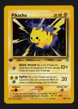 Pikachu 70/111 1st Edition Neo Genesis Common Pokemon TCG - Image 1