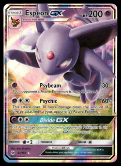 Espeon GX 61/149 Holo Ultra Rare SM Base Set Pokemon LP - Image 1