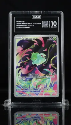 Pokemon Bulbasaur Mega Base Set 133/132 Illustration Rare Tag 10 Gem Mint - Image 1