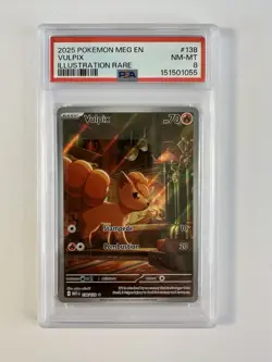 Pokemon Vulpix 138/132 IR Mega Evolution PSA 8 NM-MT 2025 #151501055 - Image 1